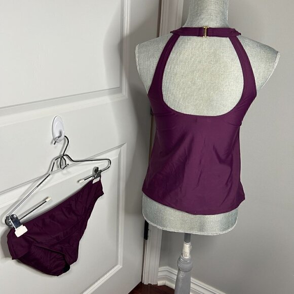 Retro Tankini Swimsuit Set High Neck Size 8 NWOT - Picture 3 of 3